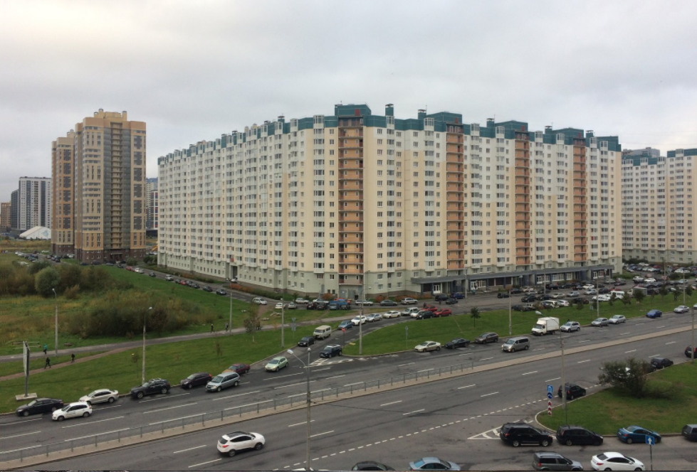 Residential building with built-in premises and underground garage, St. Petersburg, Primorsky district, Bogatyrsky prospect, plot 4